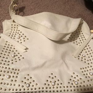 Big Buddha studded purse white